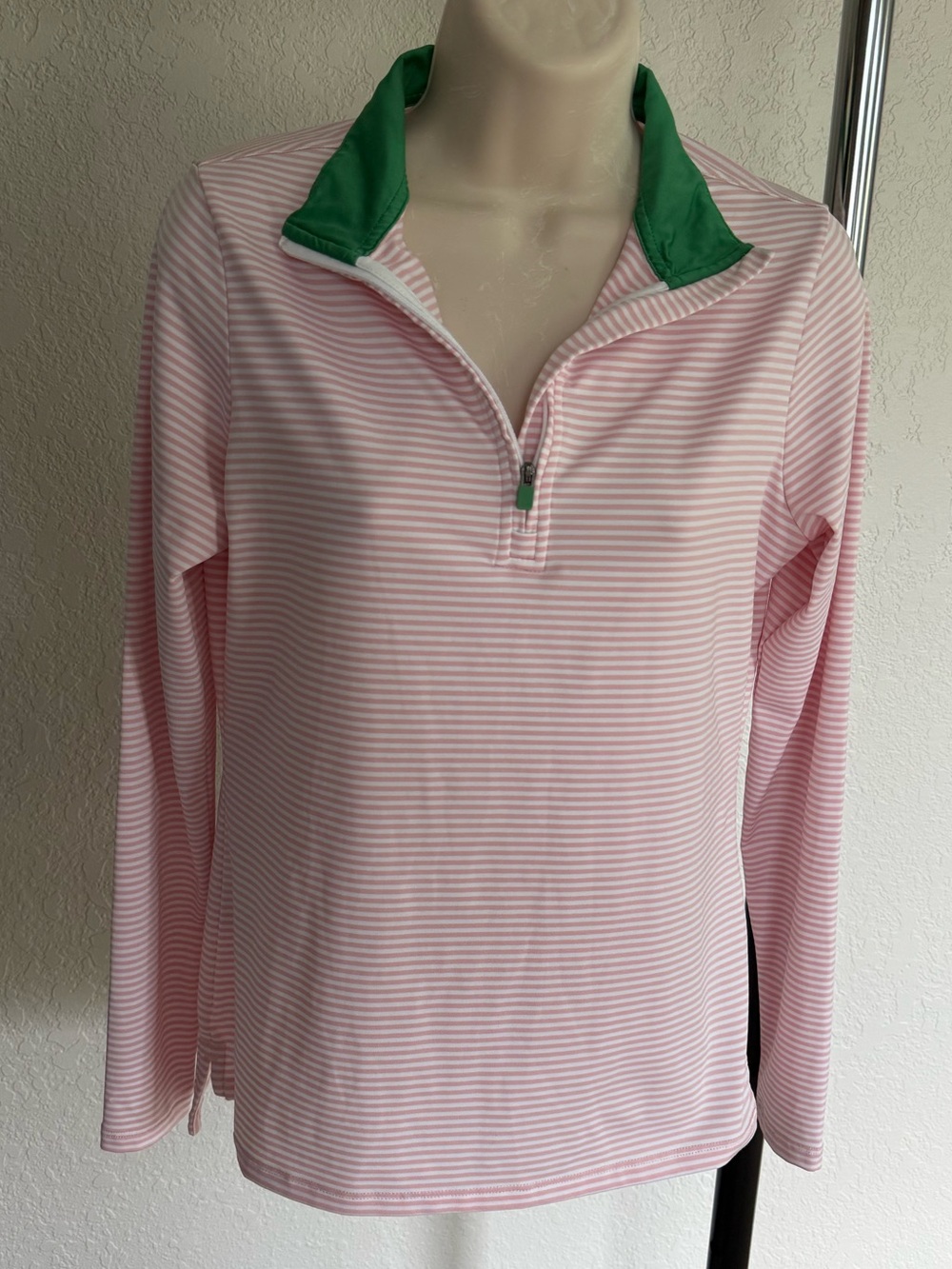 Renwick Striped 1/4 Zip Golf Pullover Pink  Women’s XS